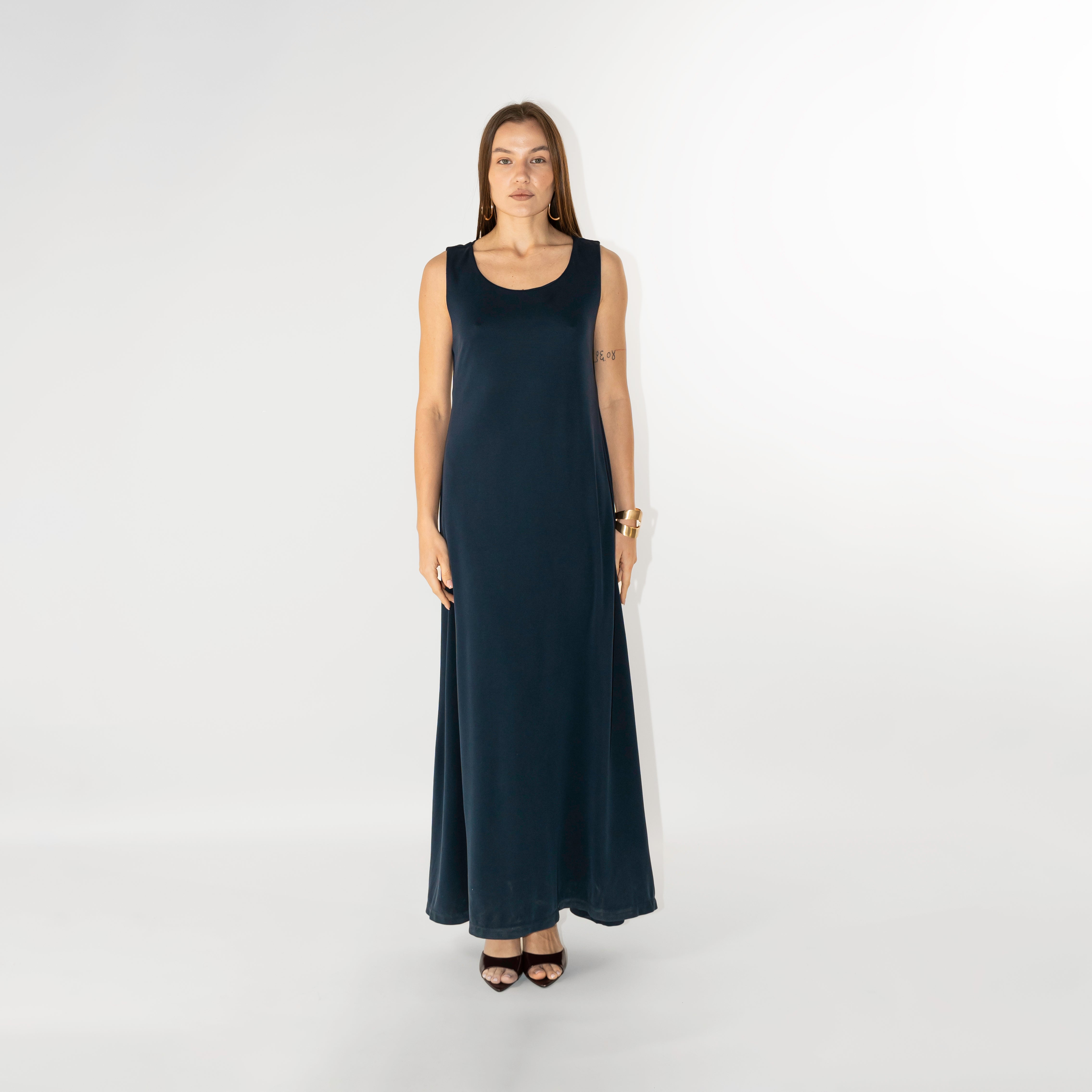 Abito maxi scollo tondo smanicato