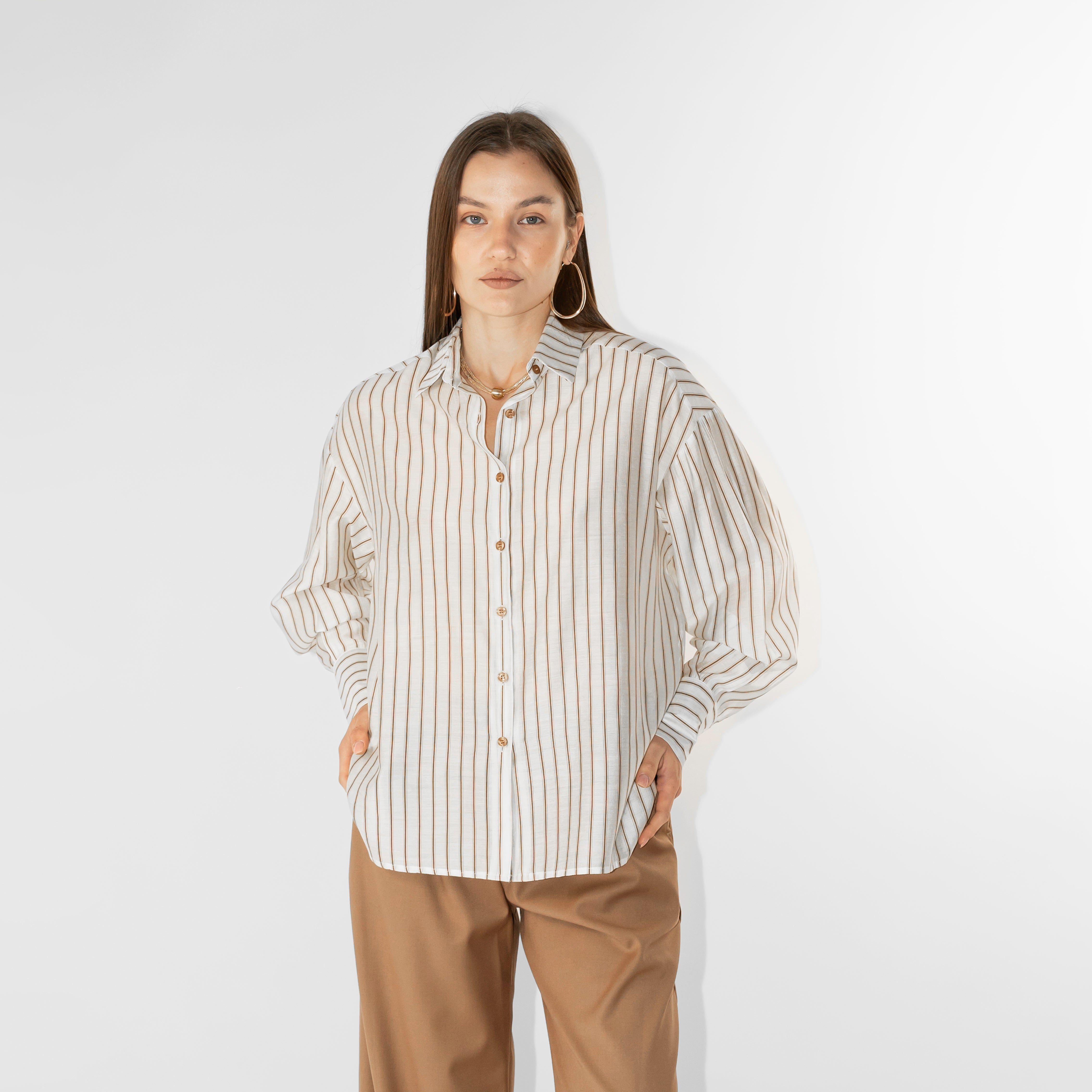 Camicia popelin a righe