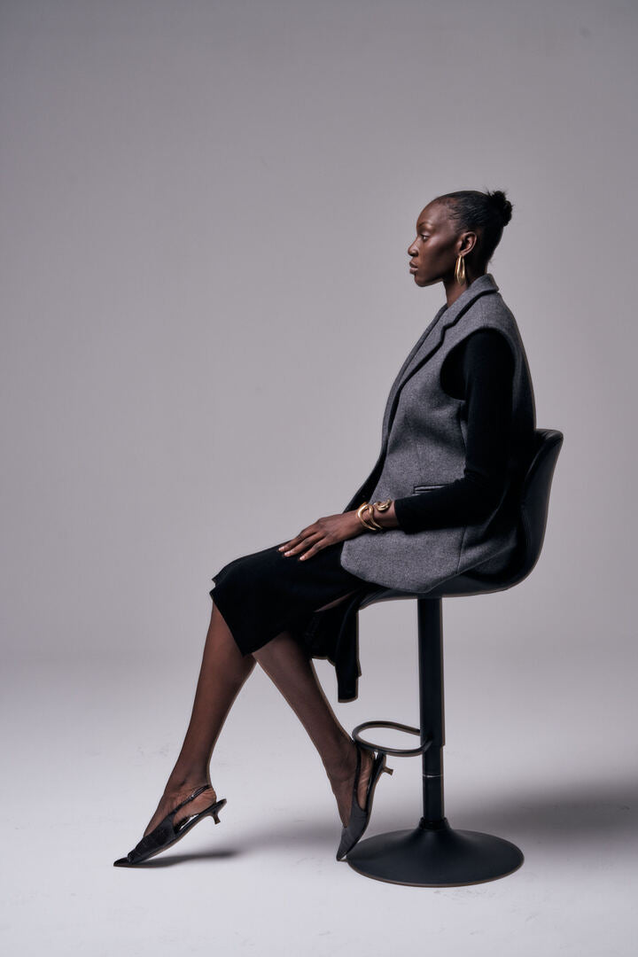 Gilet in lana con revers