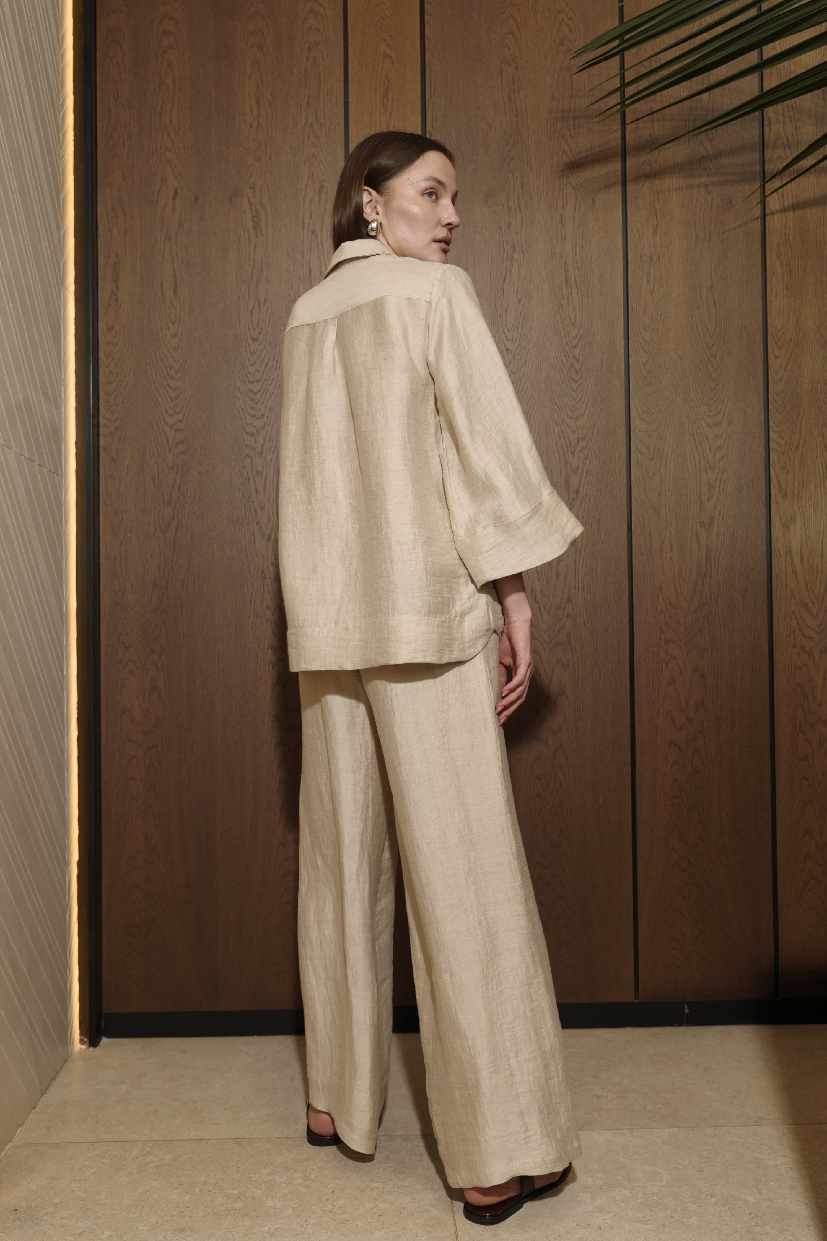 PANTALONI DRITTI IN LINO