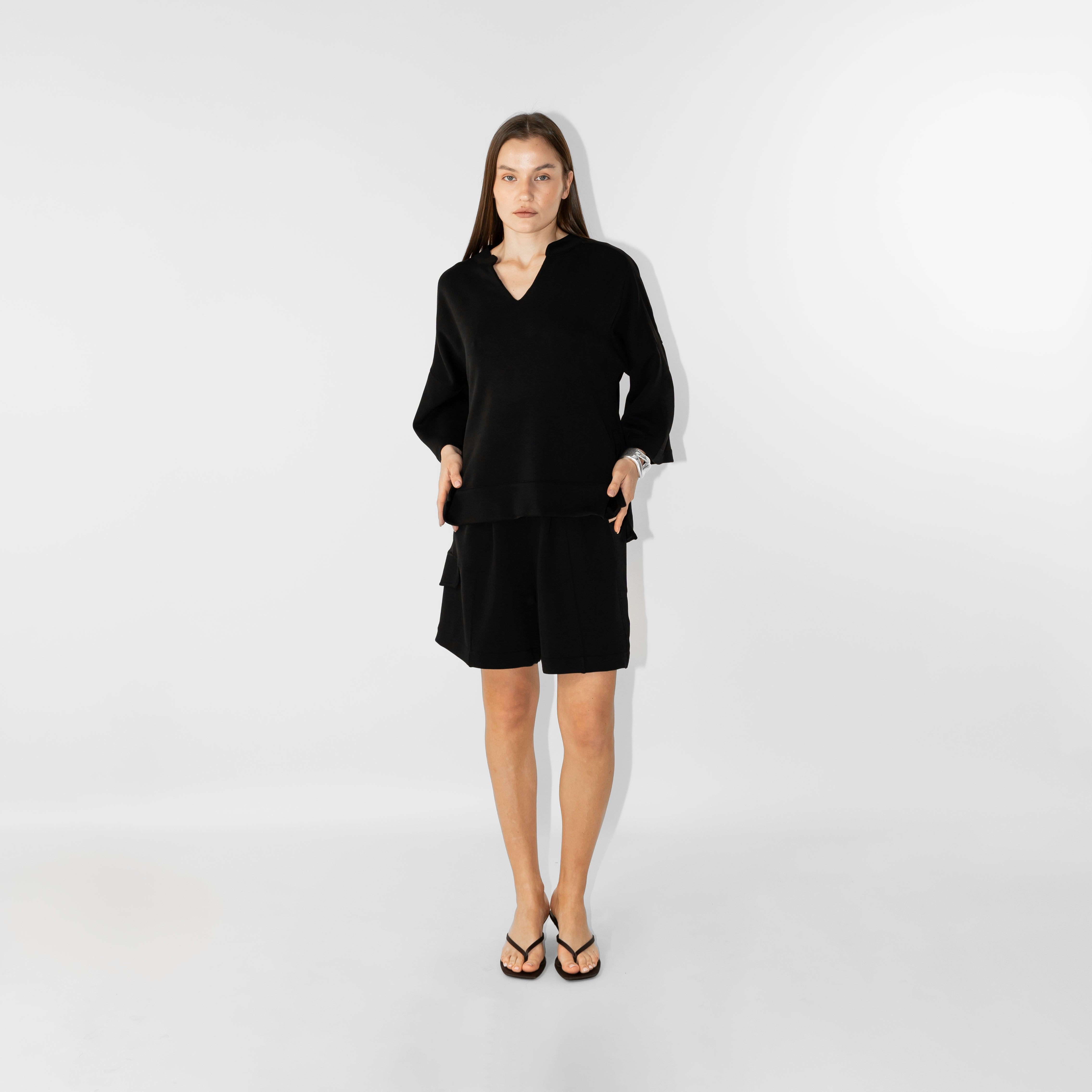 Blusa colletto coreano in modal light
