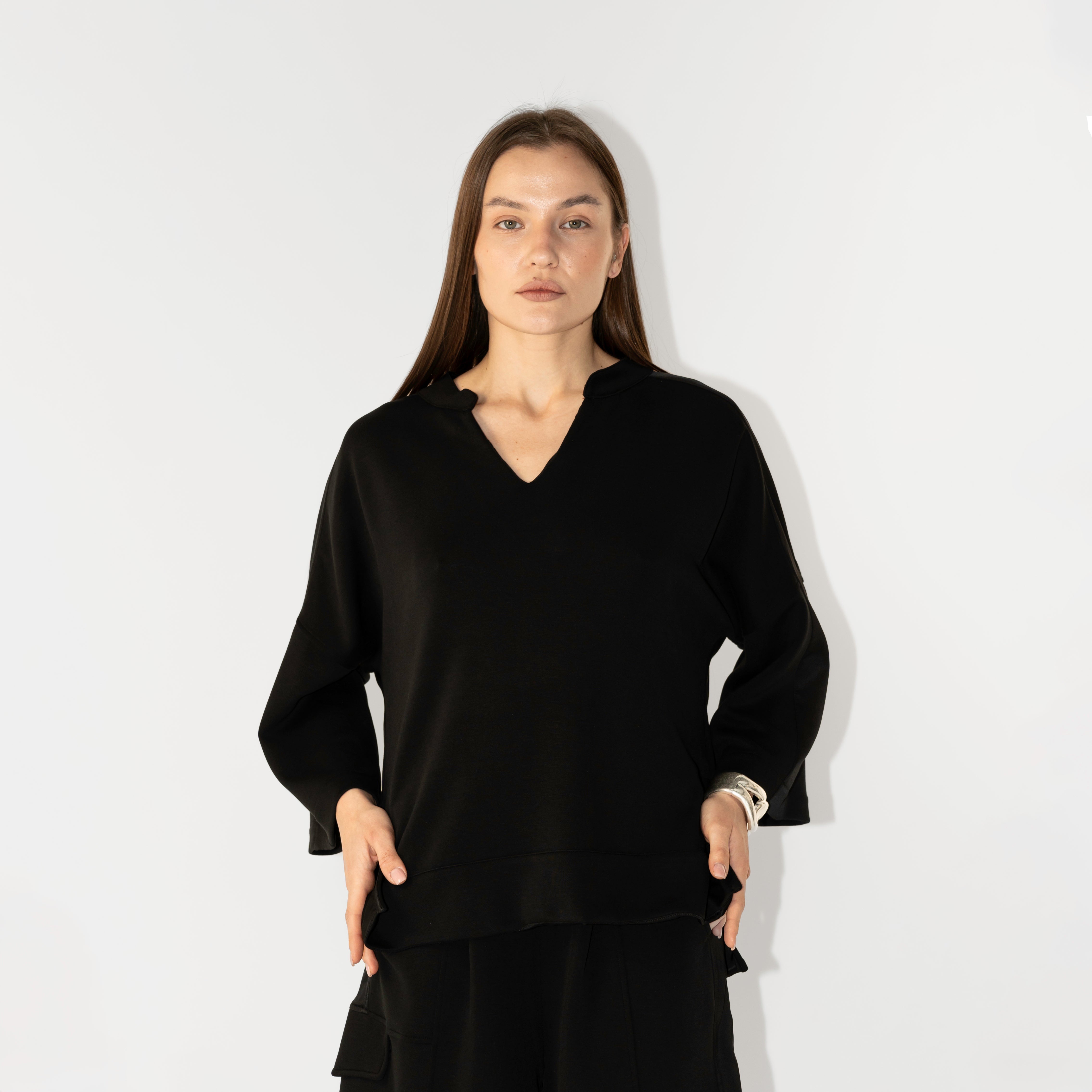 Blusa colletto coreano in modal light