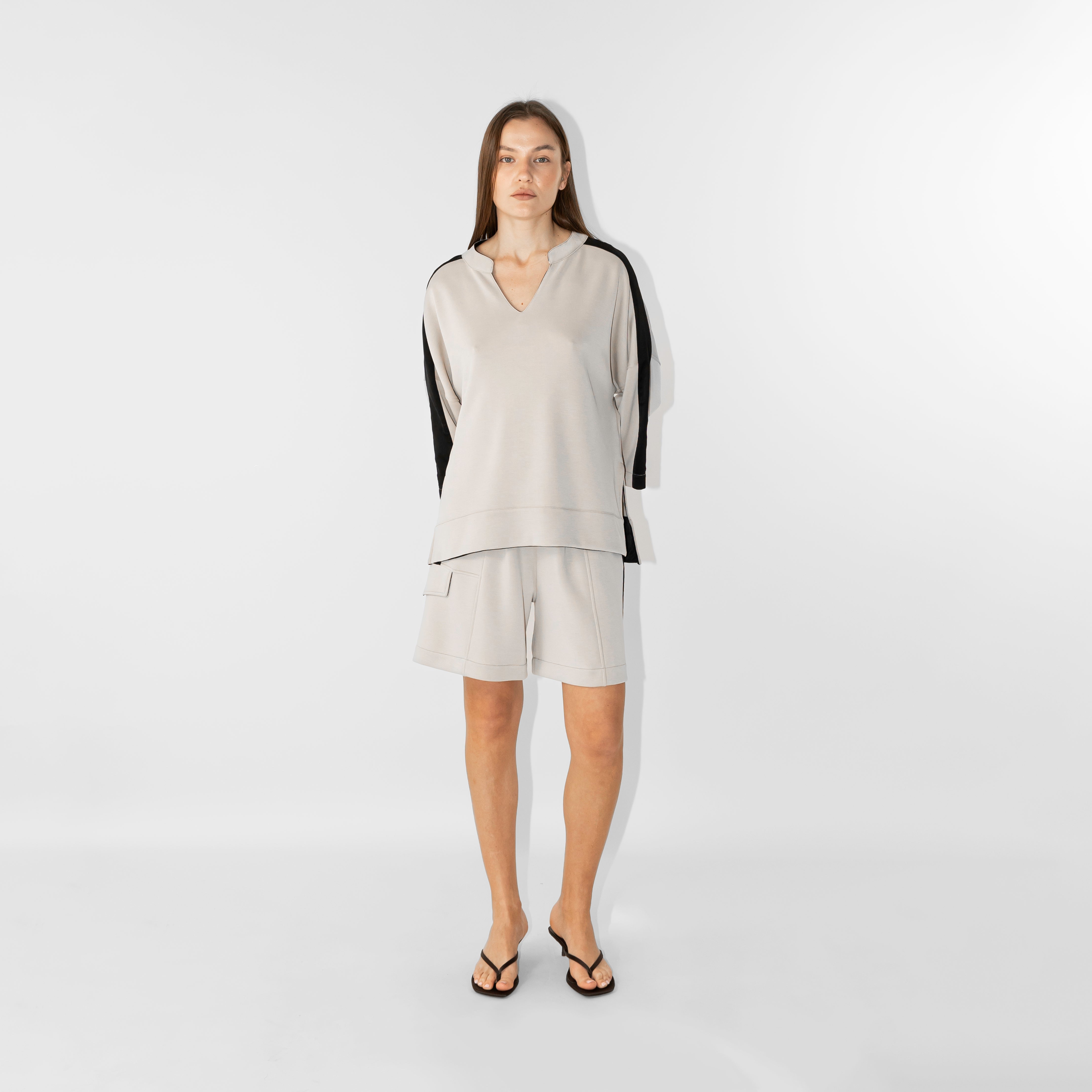 Blusa colletto coreano in modal light
