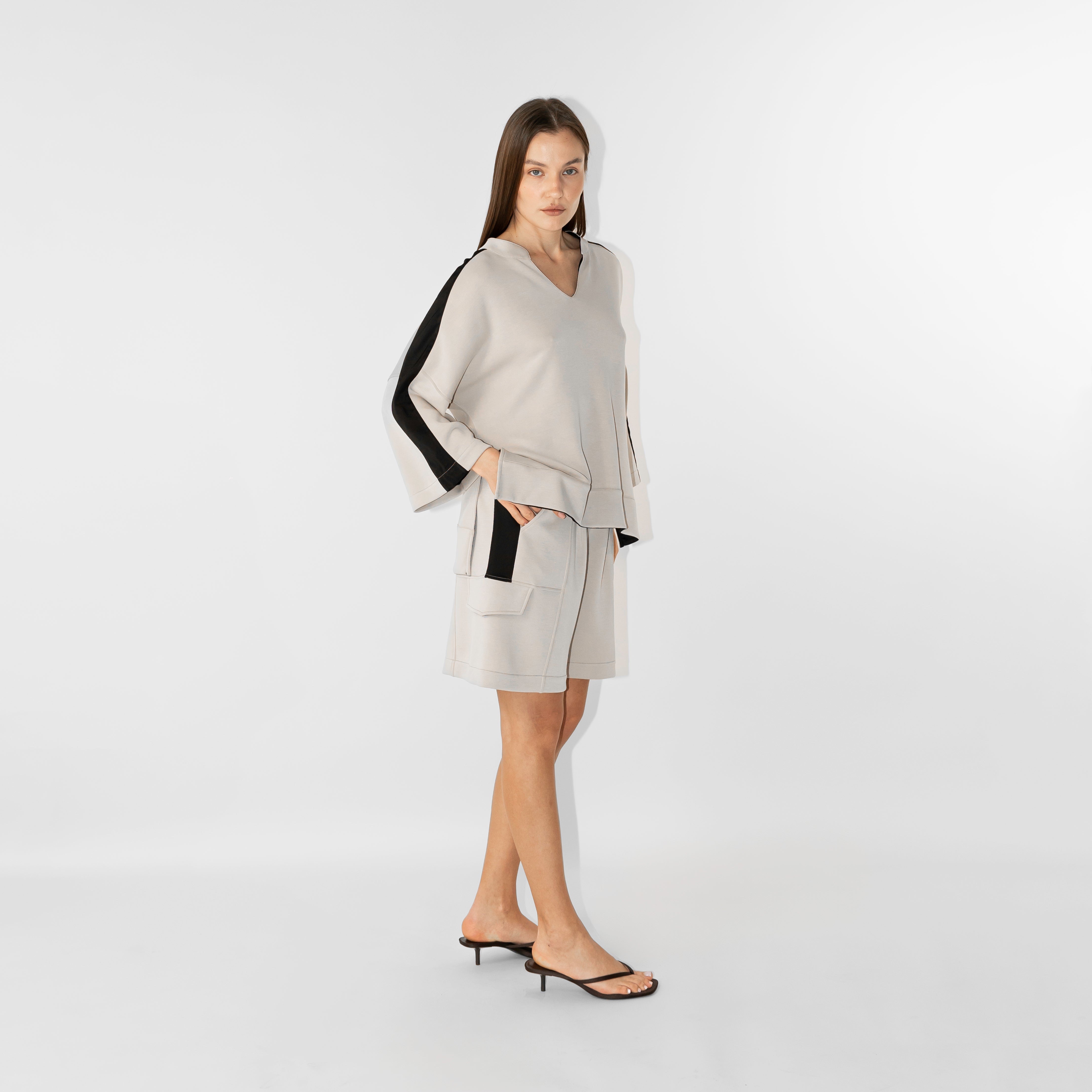 Blusa colletto coreano in modal light