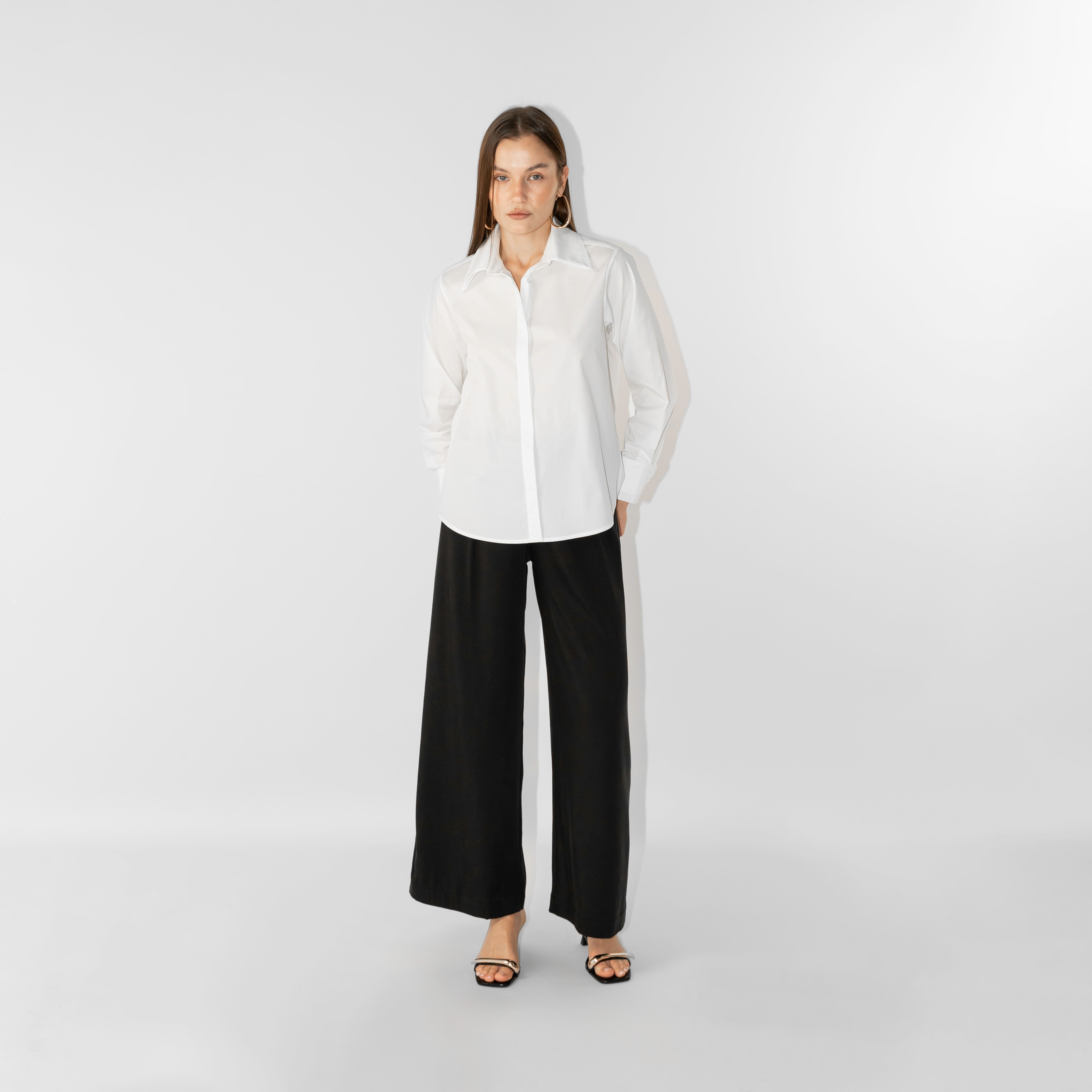 Pantaloni in tencel wide leg fit