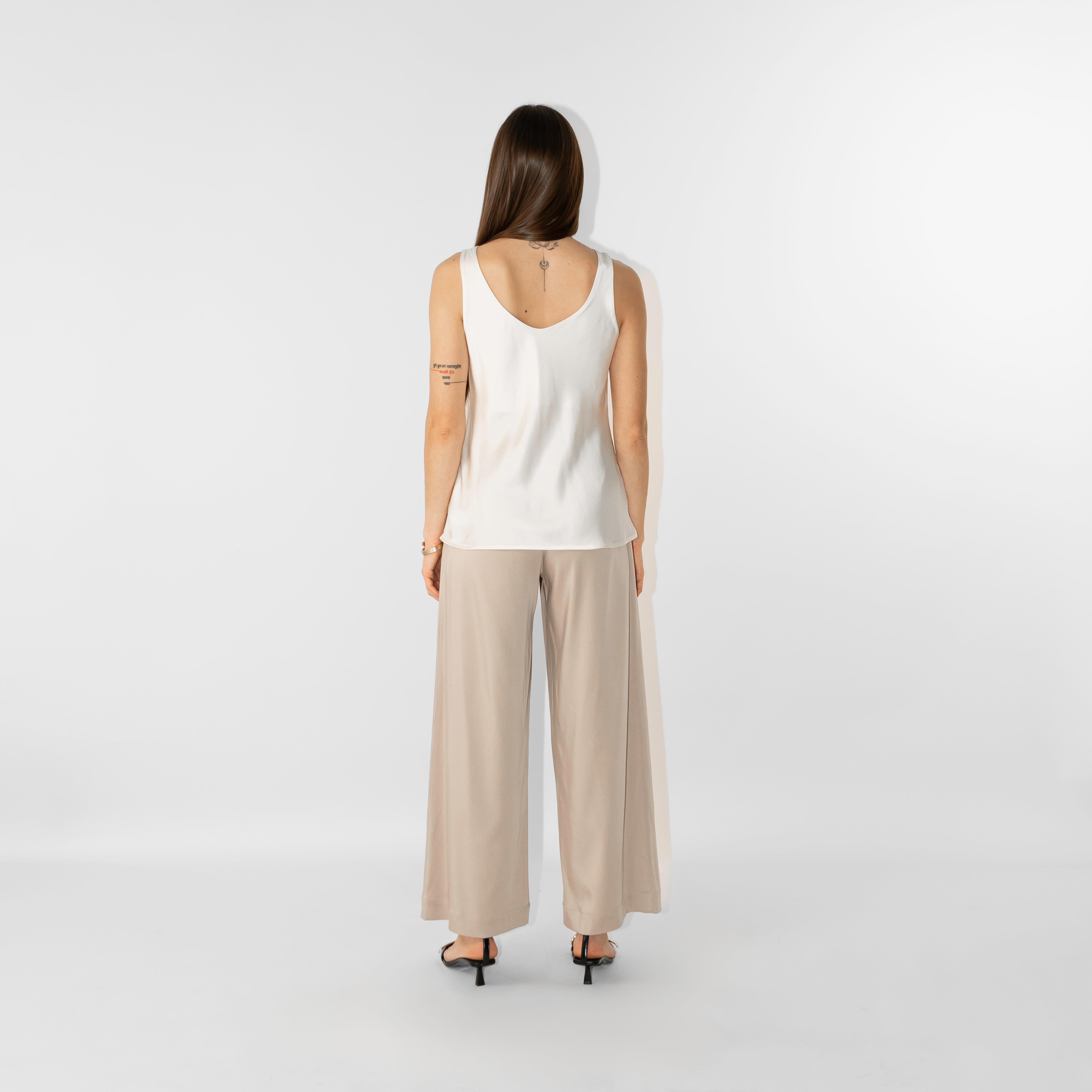 Pantaloni in tencel wide leg fit