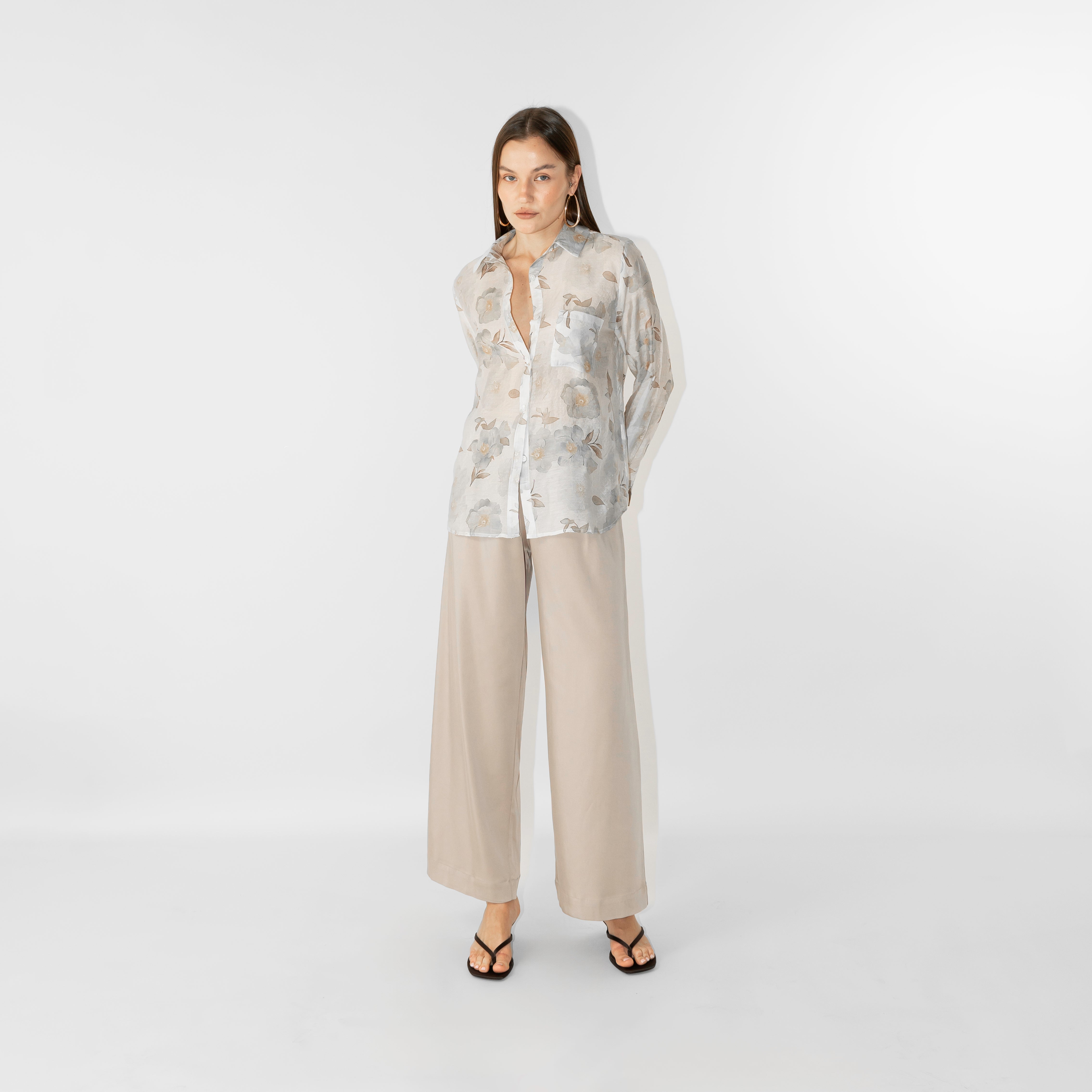 Camicia in rayon stampa floreale
