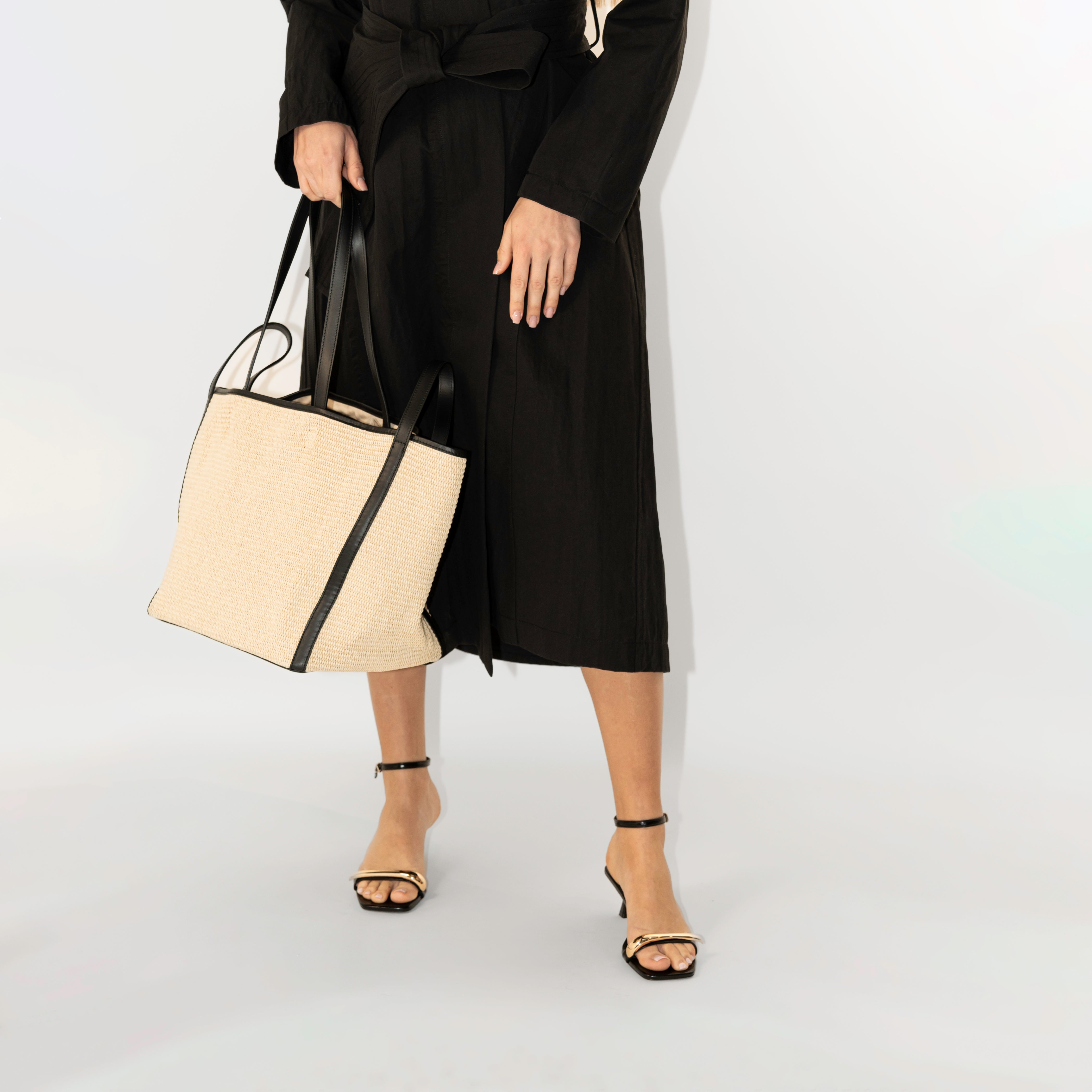 Raffia tote bag
