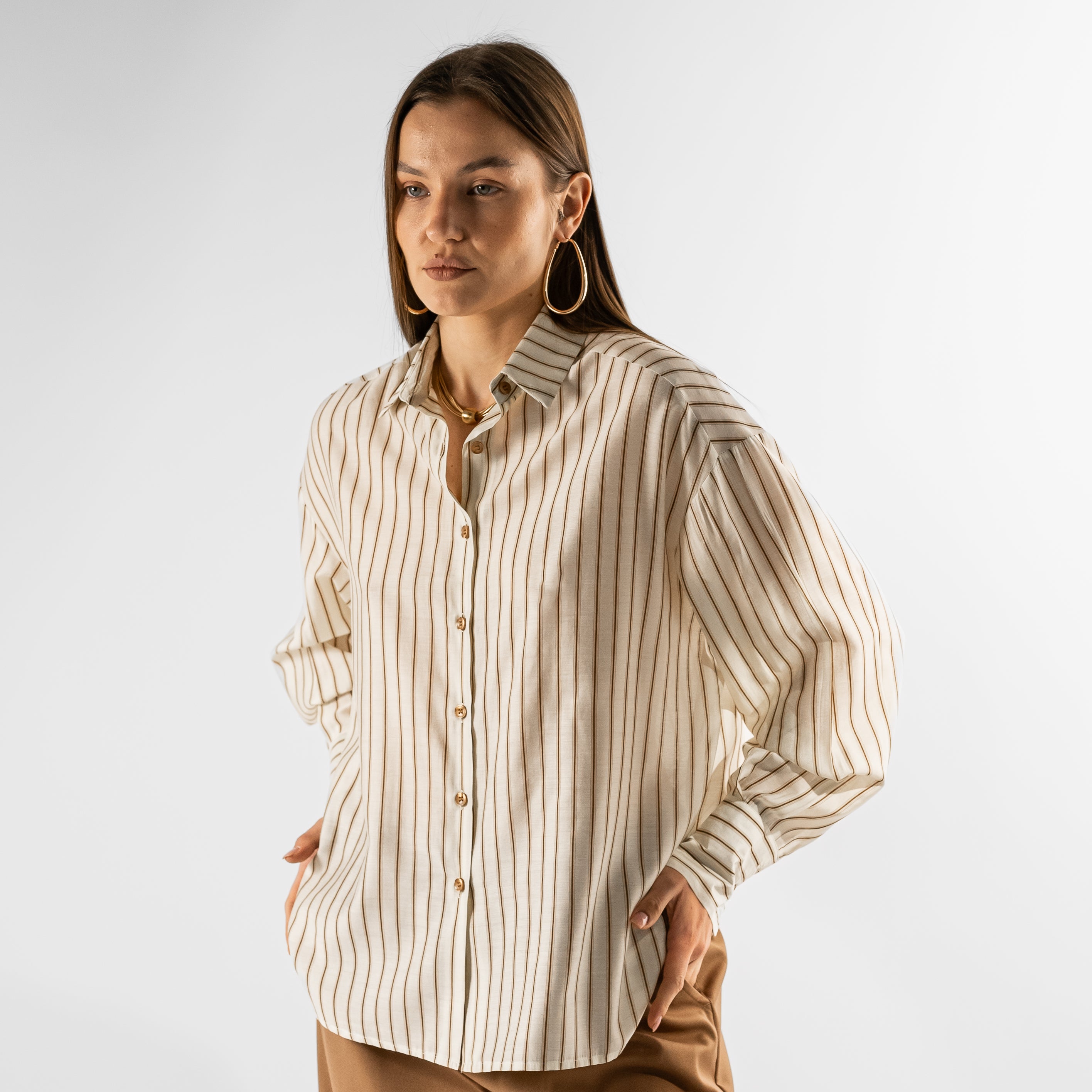 Camicia popelin a righe