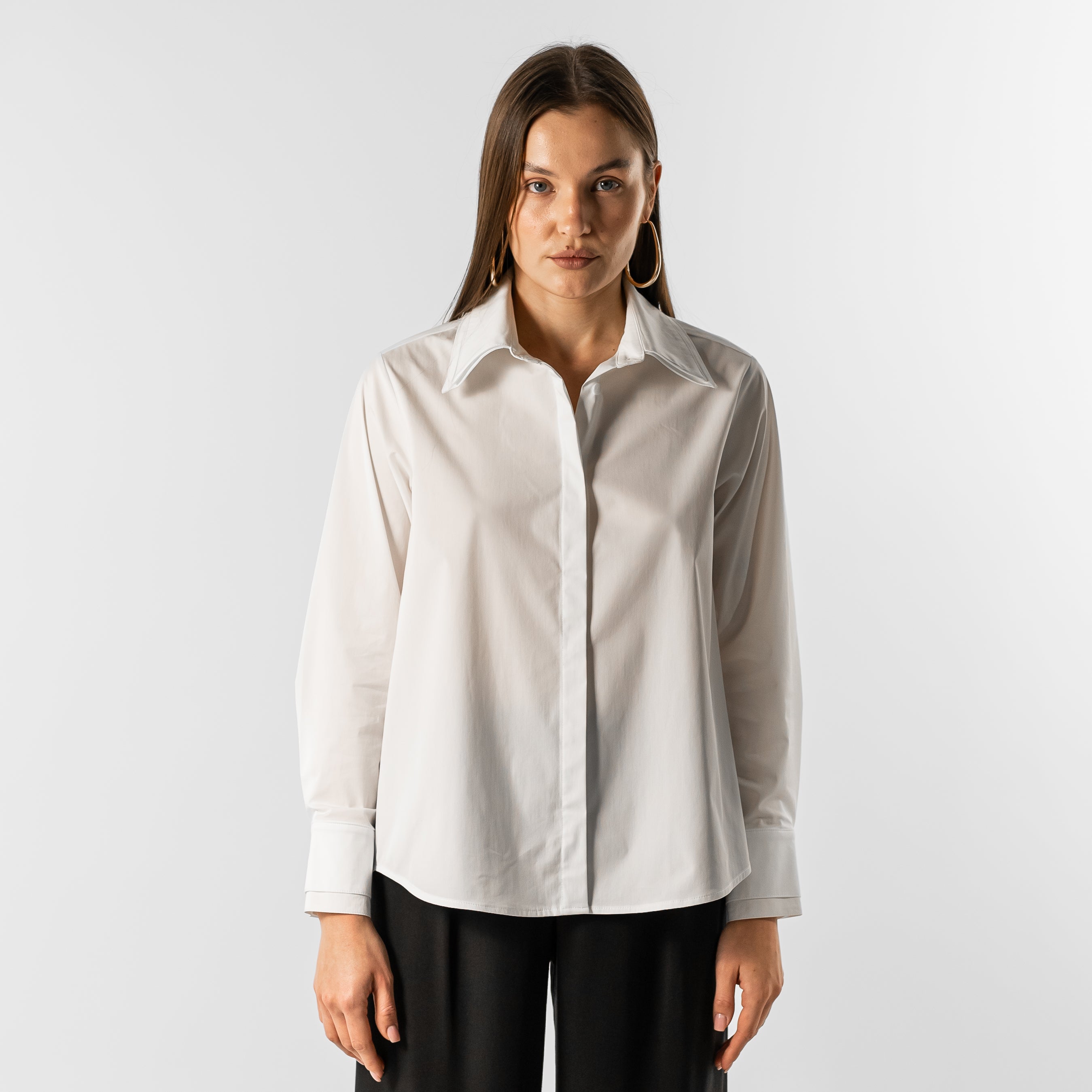 Camicia in popeline doppio colletto