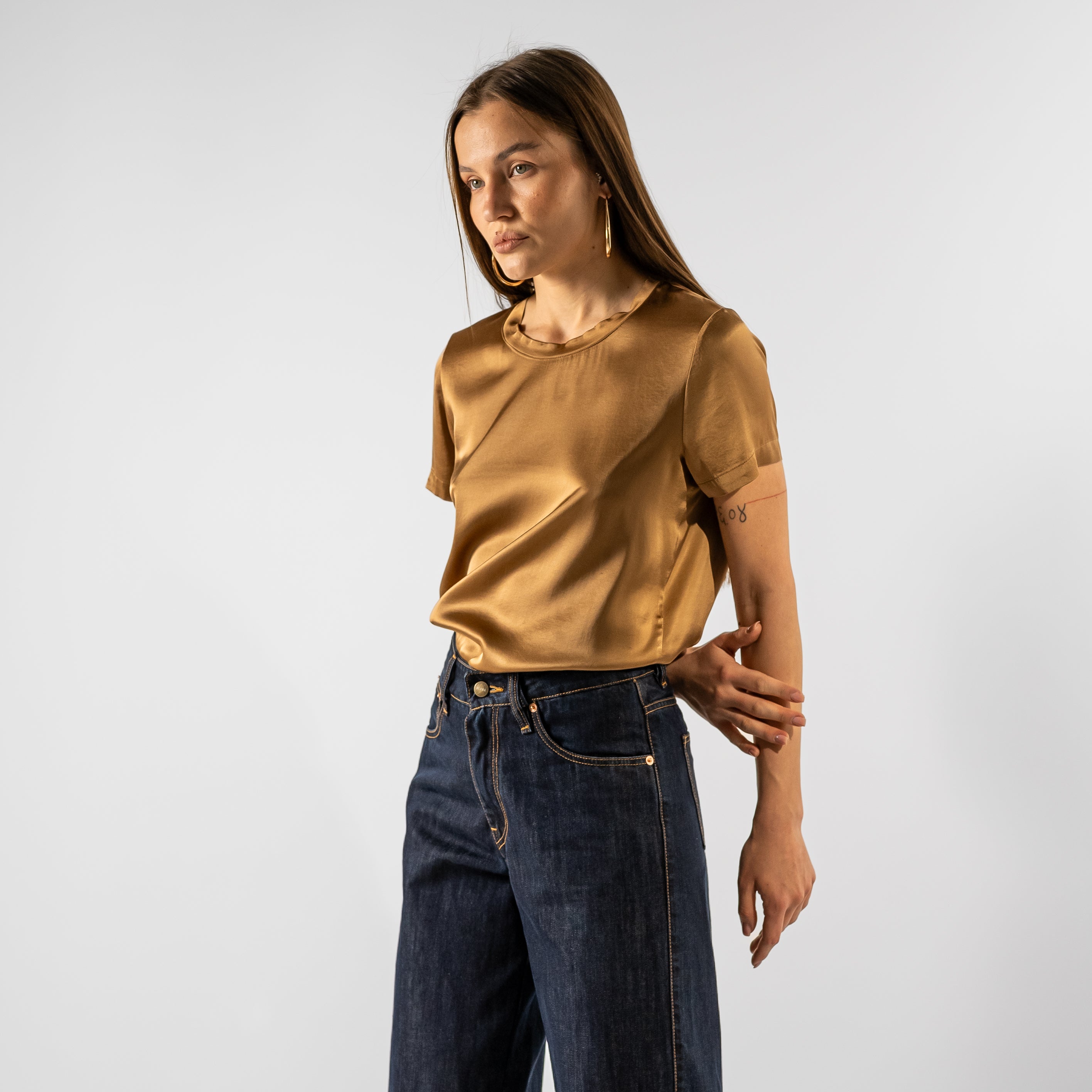 Jeans ricamato Herna taglio dritto