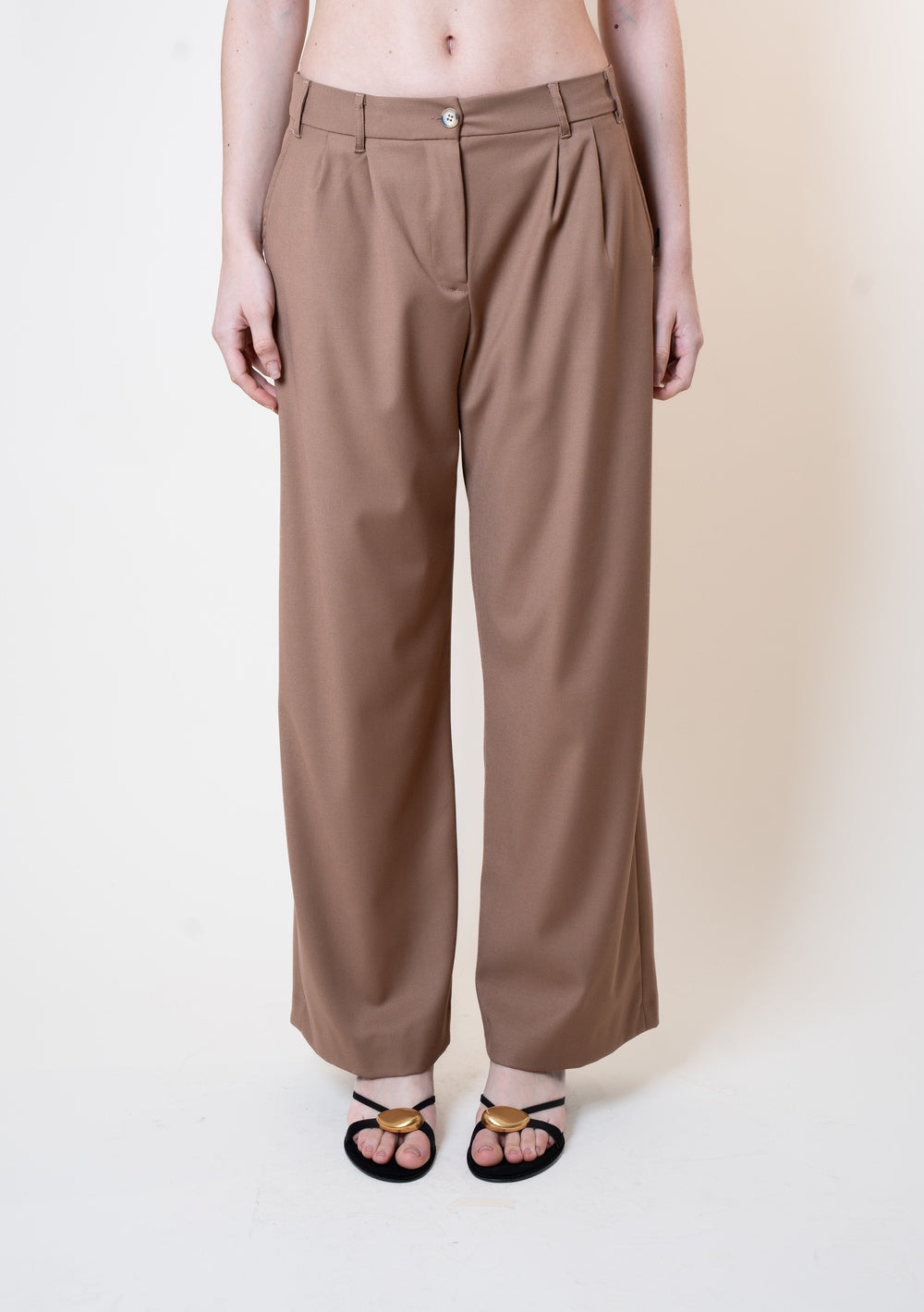 Pantaloni tailleur wide leg fit