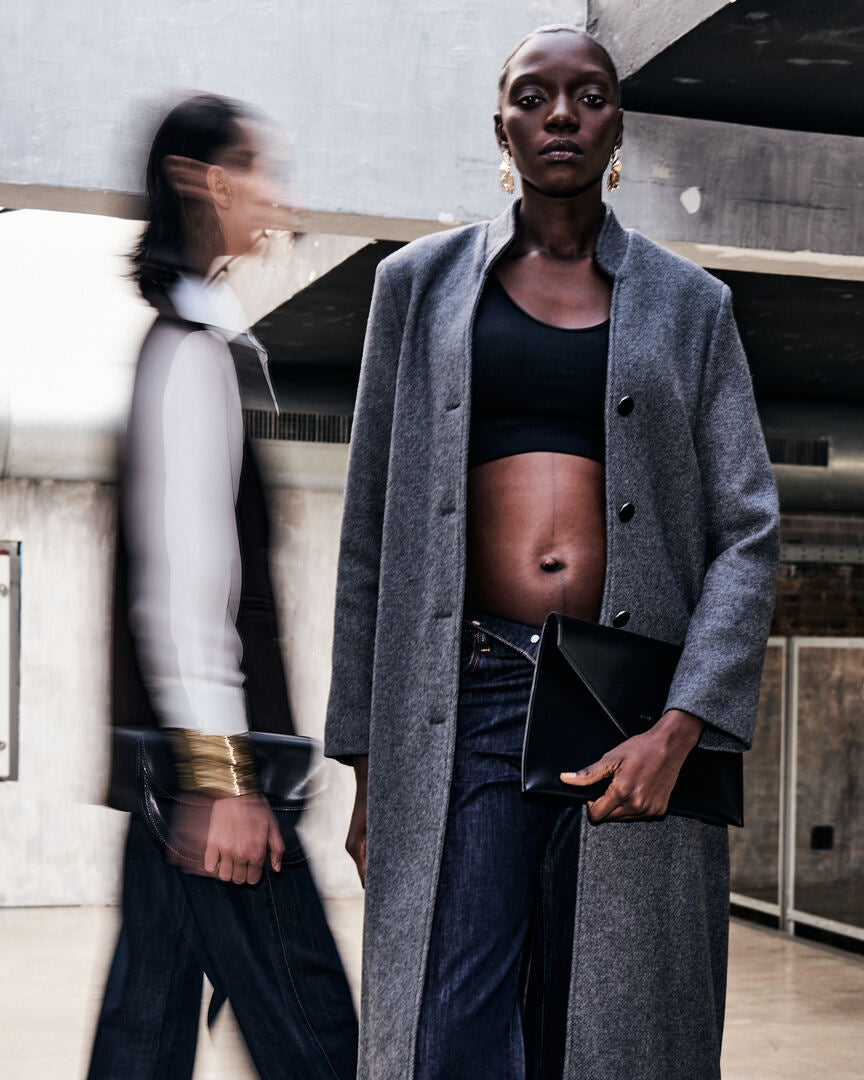 Cappotto lungo in lana con cintura opzionale