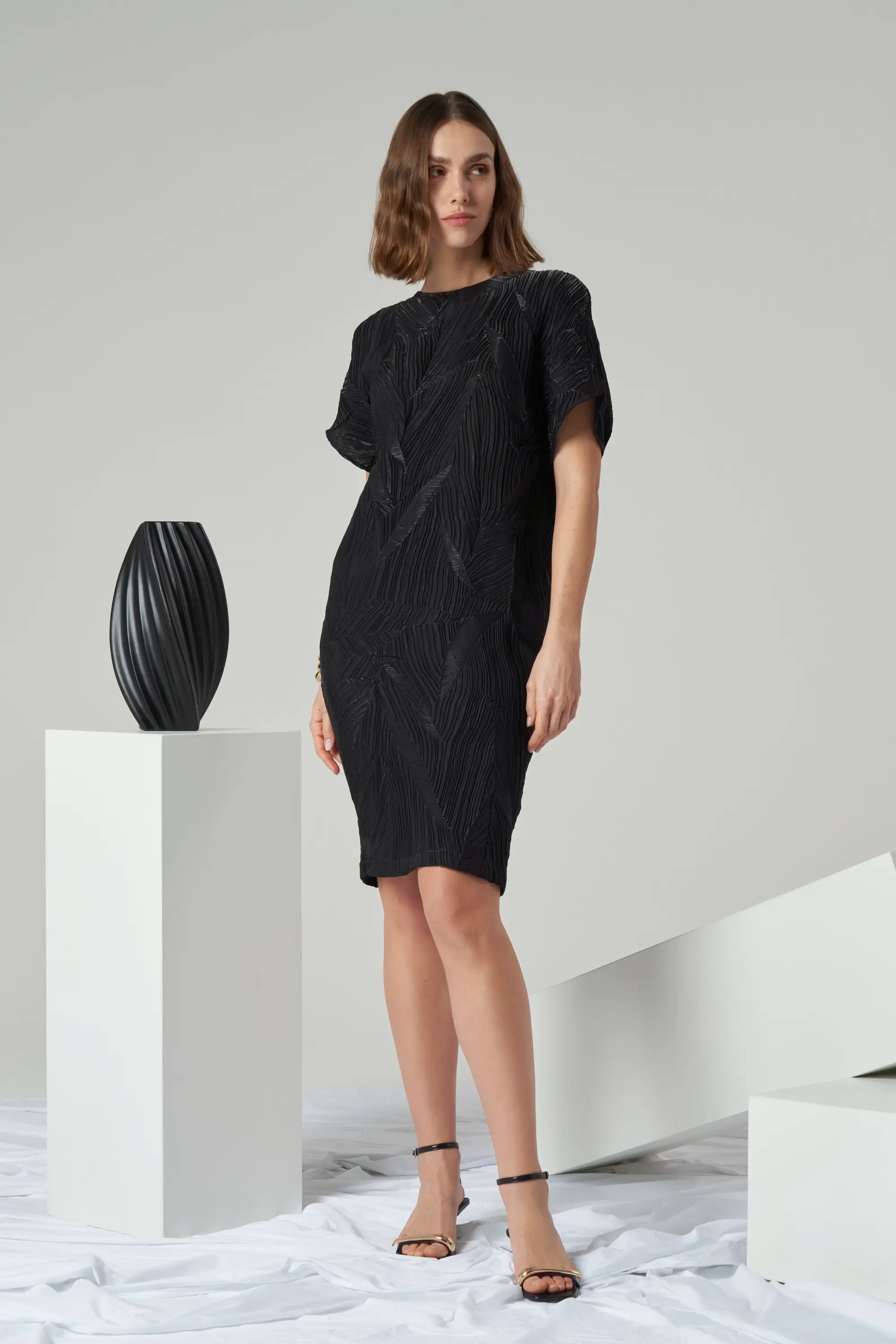 Textured Viscose Dress