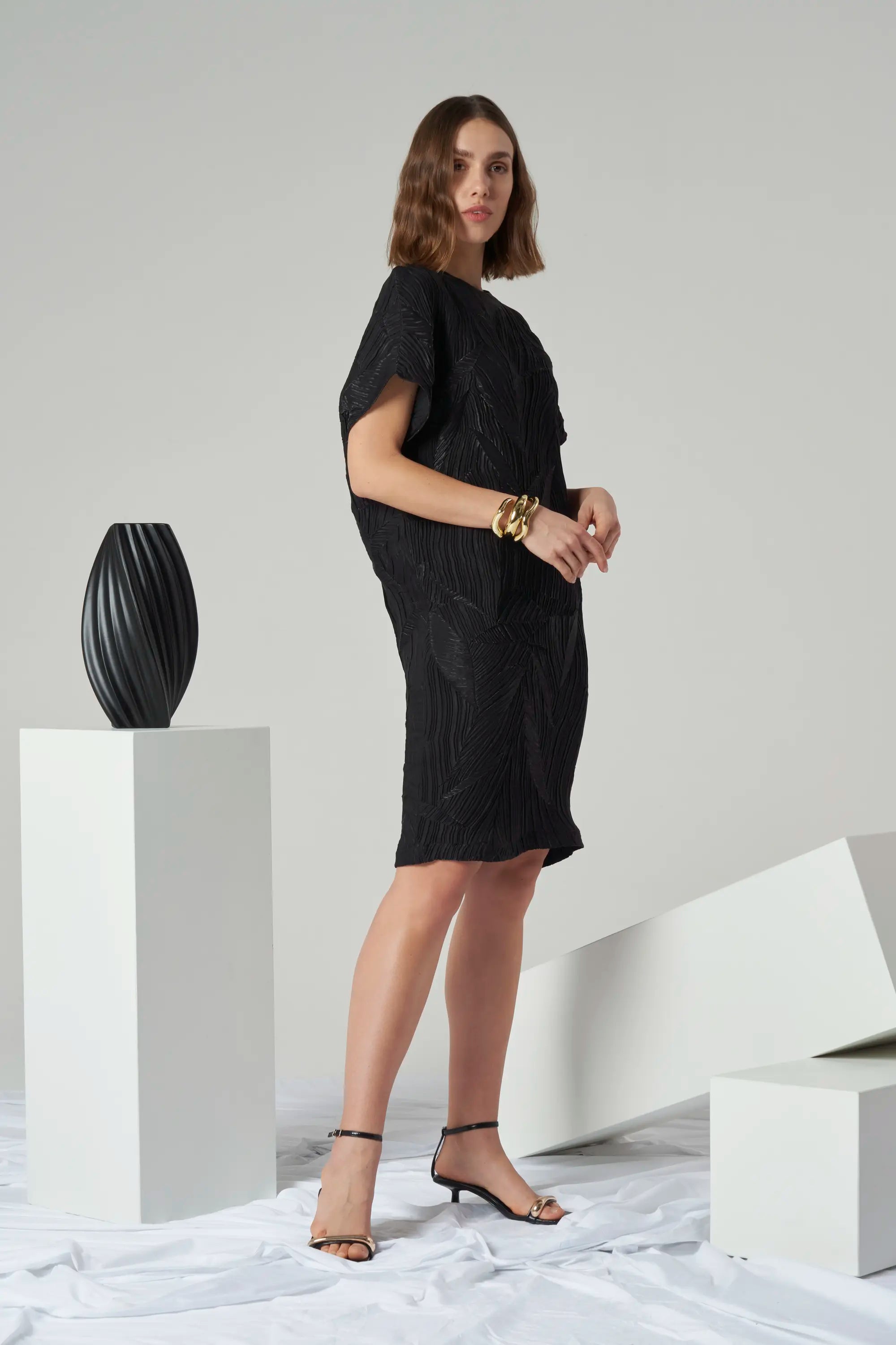 Textured Viscose Dress