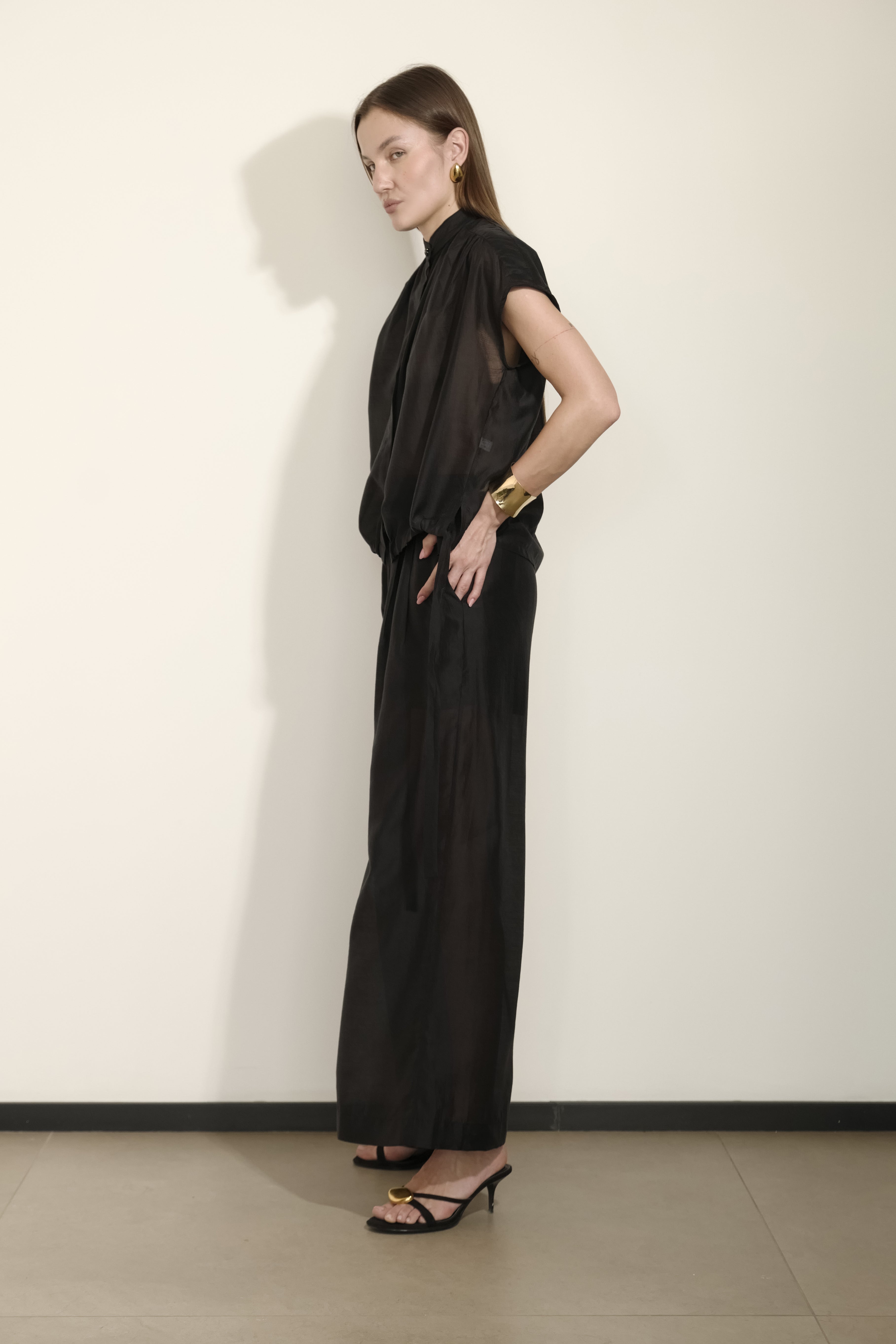 PANTALONI DRITTI IN VOILE
