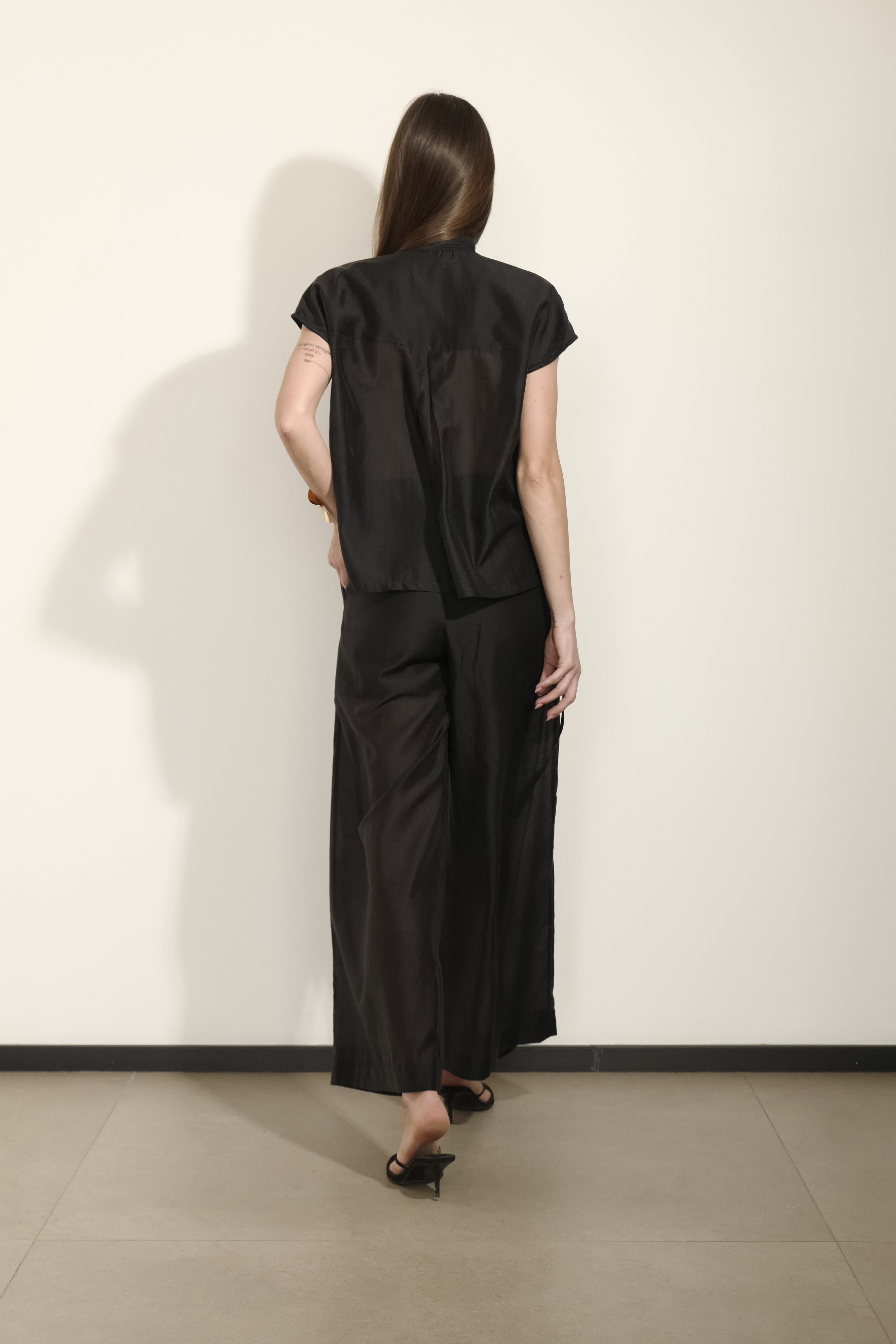 PANTALONI DRITTI IN VOILE