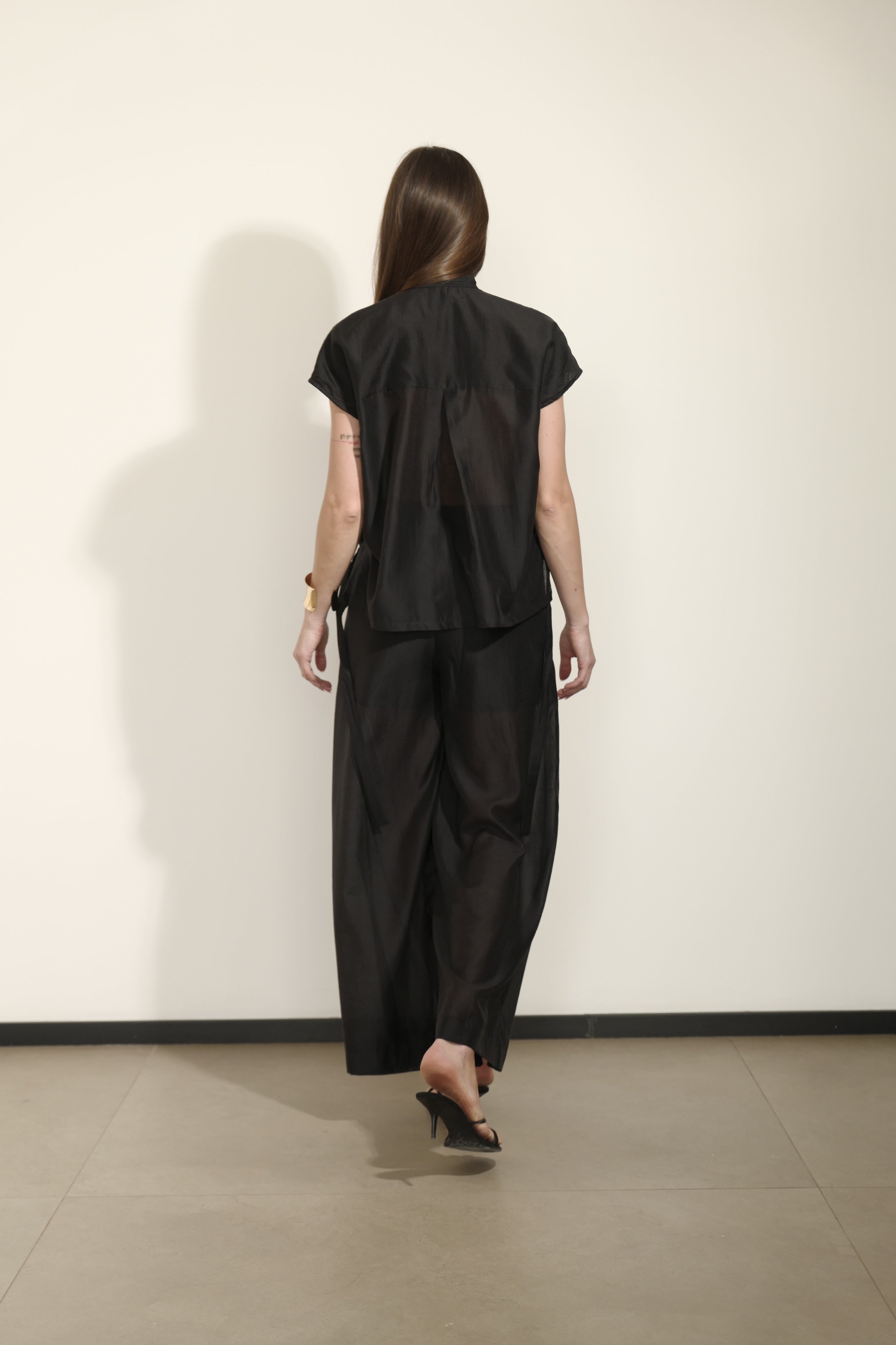 PANTALONI DRITTI IN VOILE