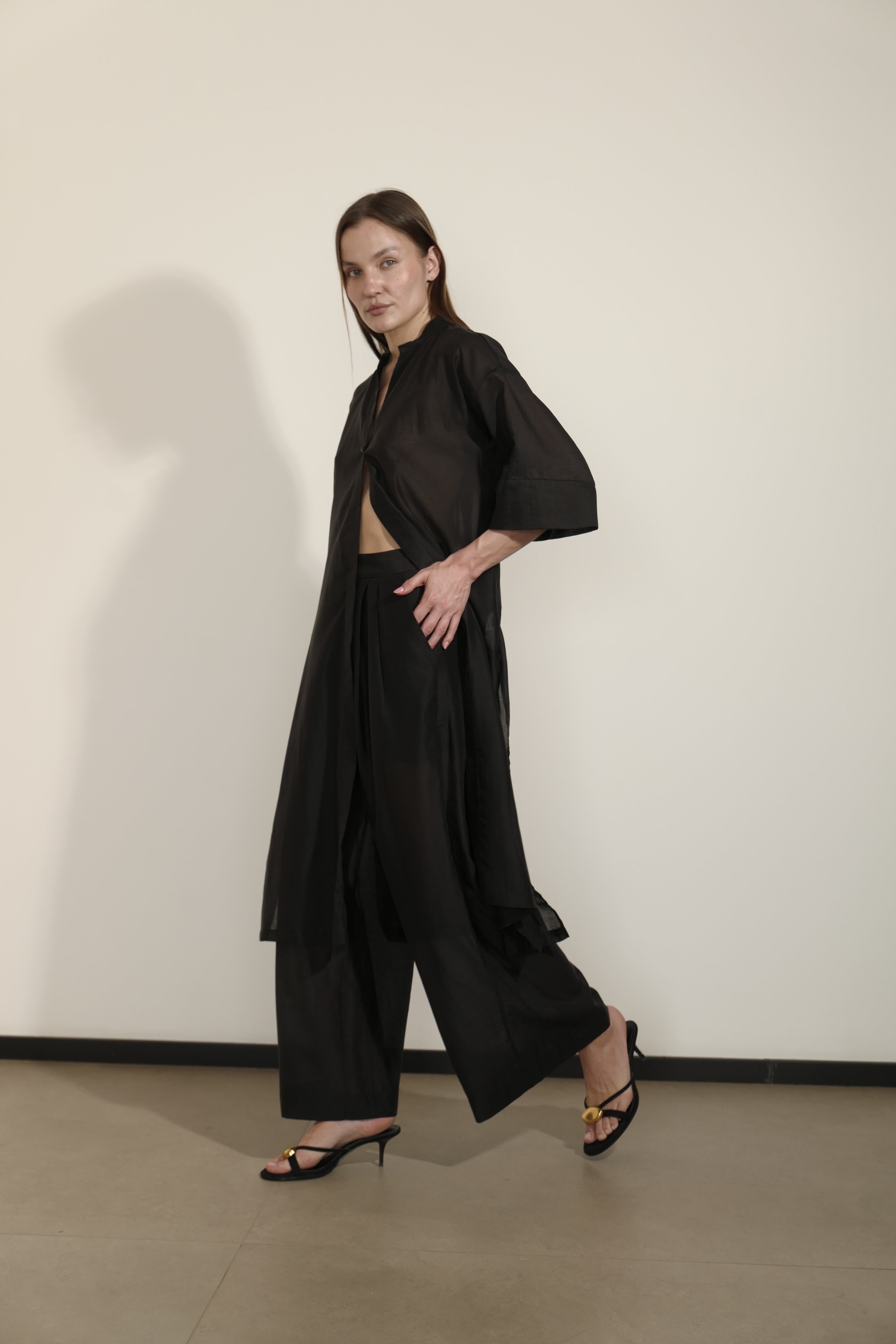 PANTALONI DRITTI IN VOILE