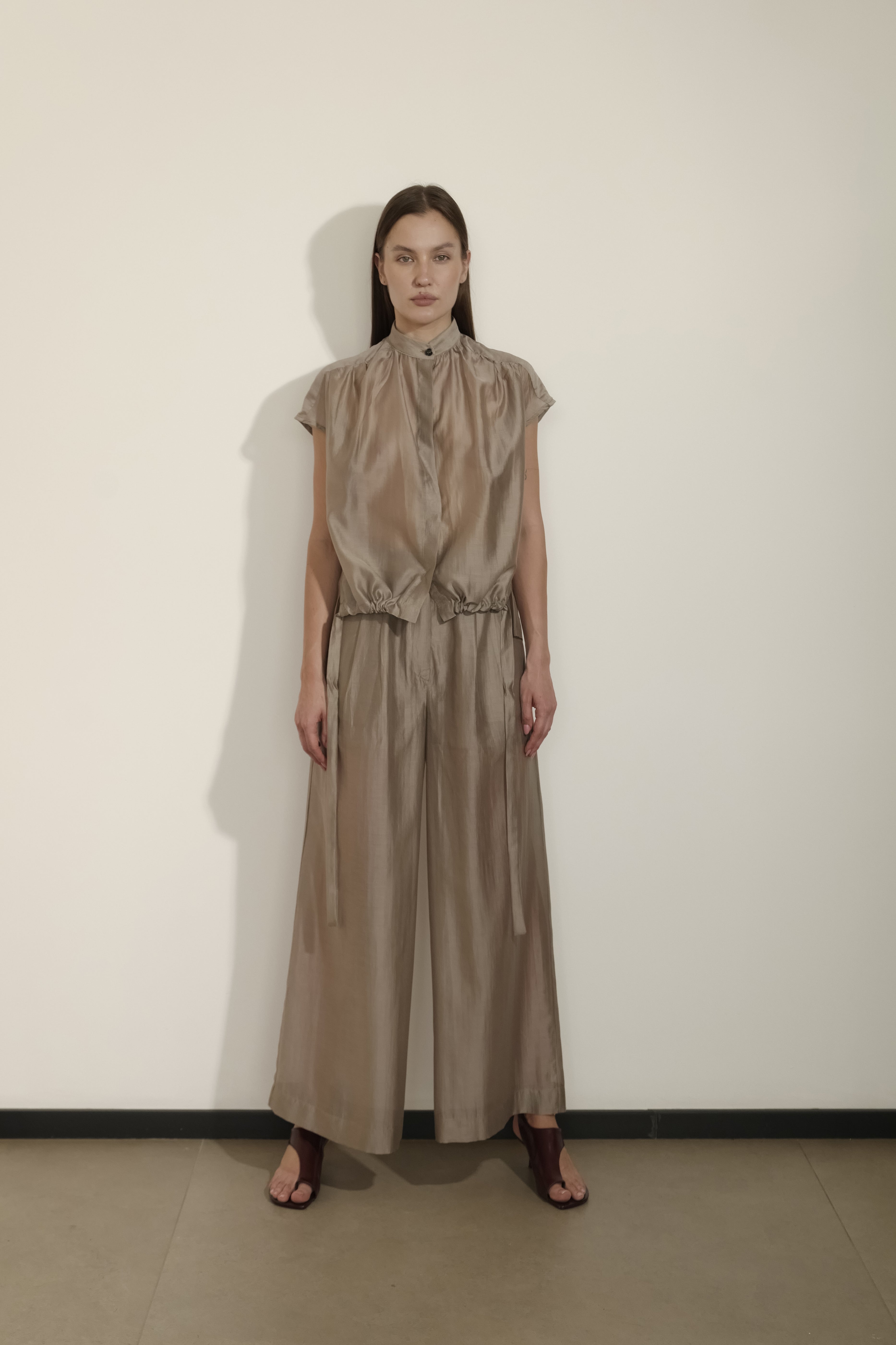PANTALONI DRITTI IN VOILE