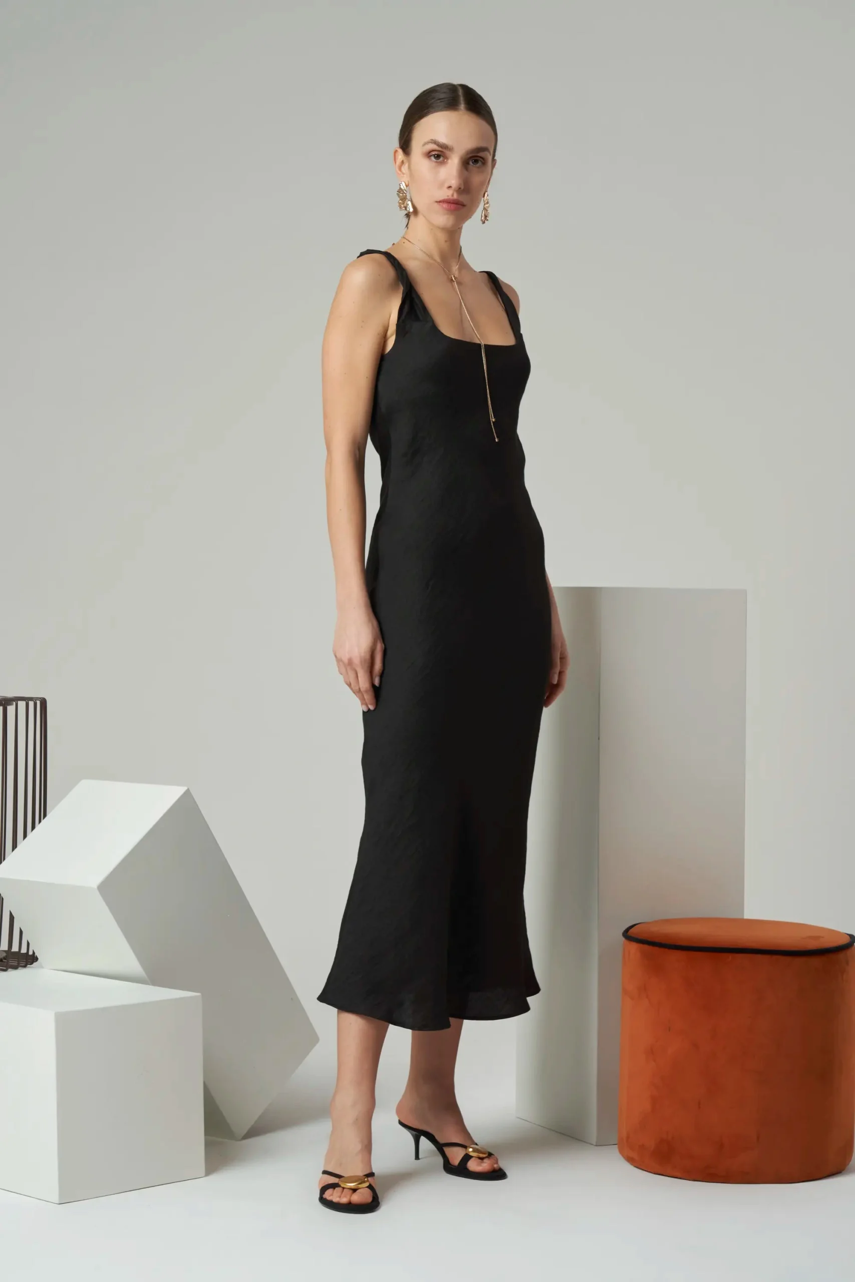 images Linen Midi Dress - Image 1