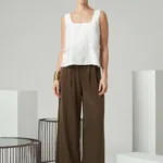 Cupro Wide Leg Trousers