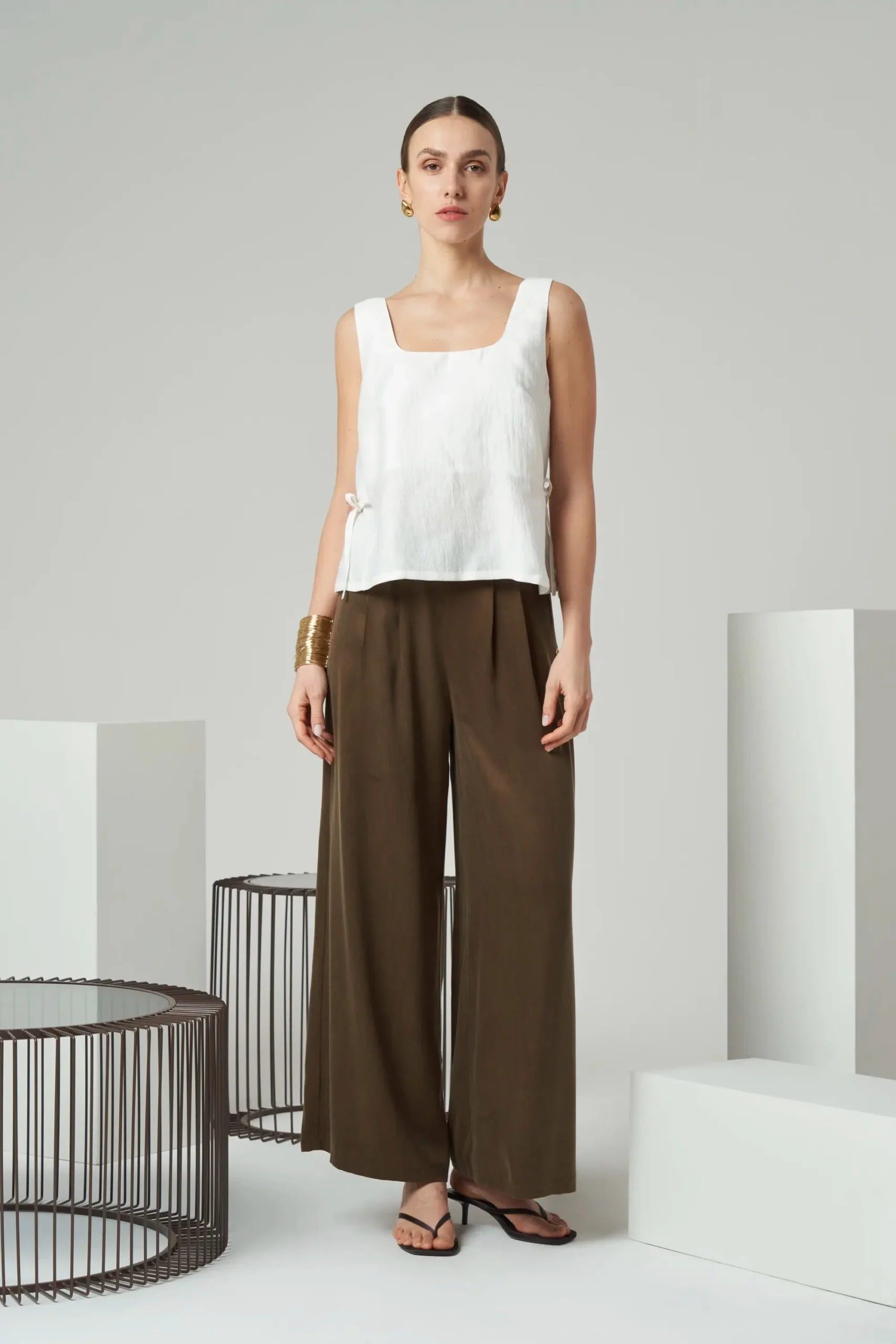 images Cupro Wide Leg Trousers - Image 1
