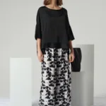 Abstract Print Wide Leg Trousers